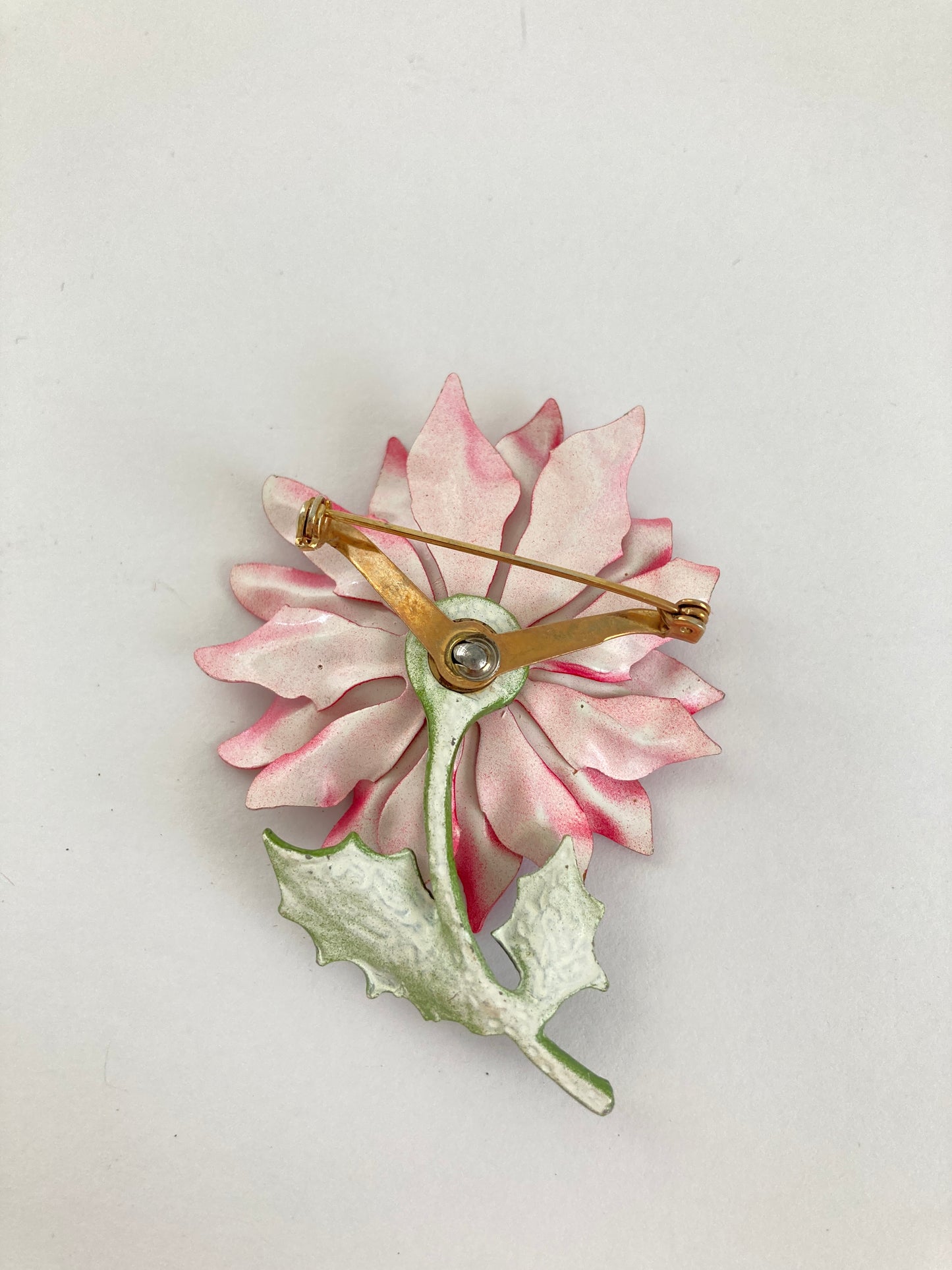 Vintage Red Poinsettia Brooch