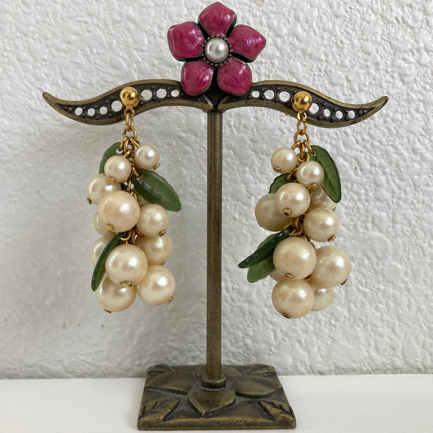 Avon Pearl Grape Cluster Earrings