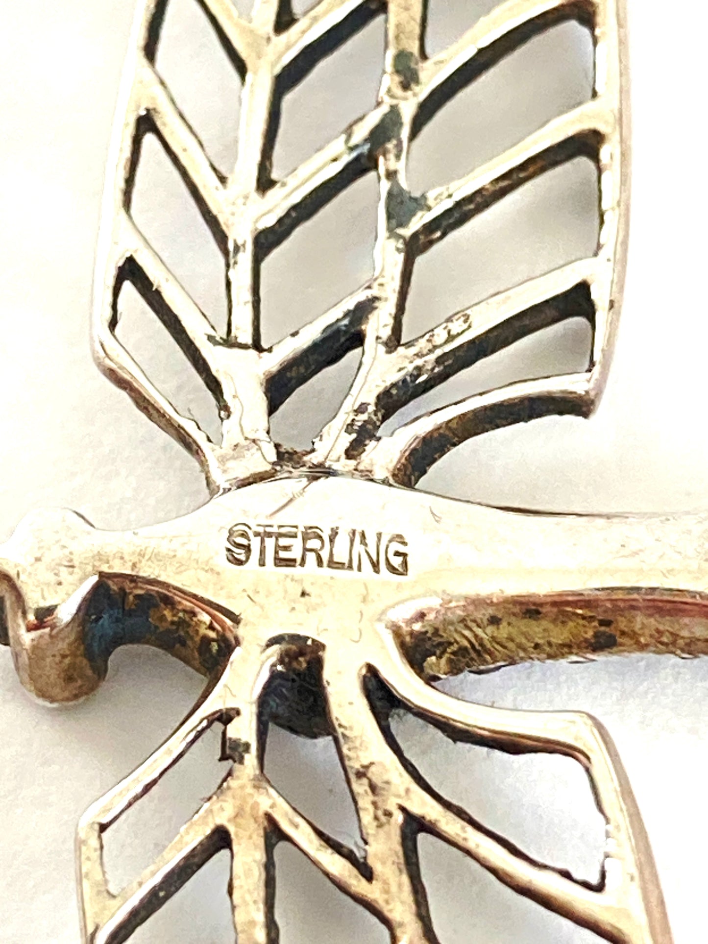 Sterling Silver Dragonfly Brooch w/Marcasite and Ruby Eyes