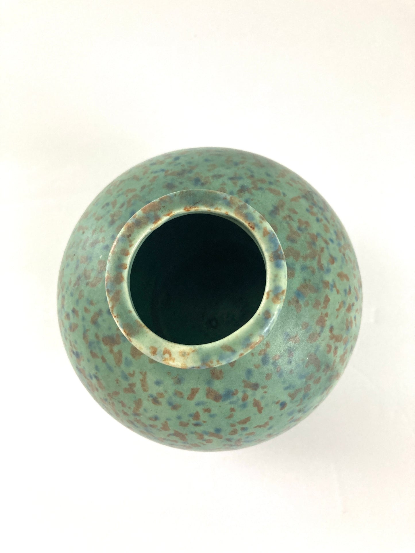 Mid Century Speckled Art Pottery Ball Bud Vase Made in Japan