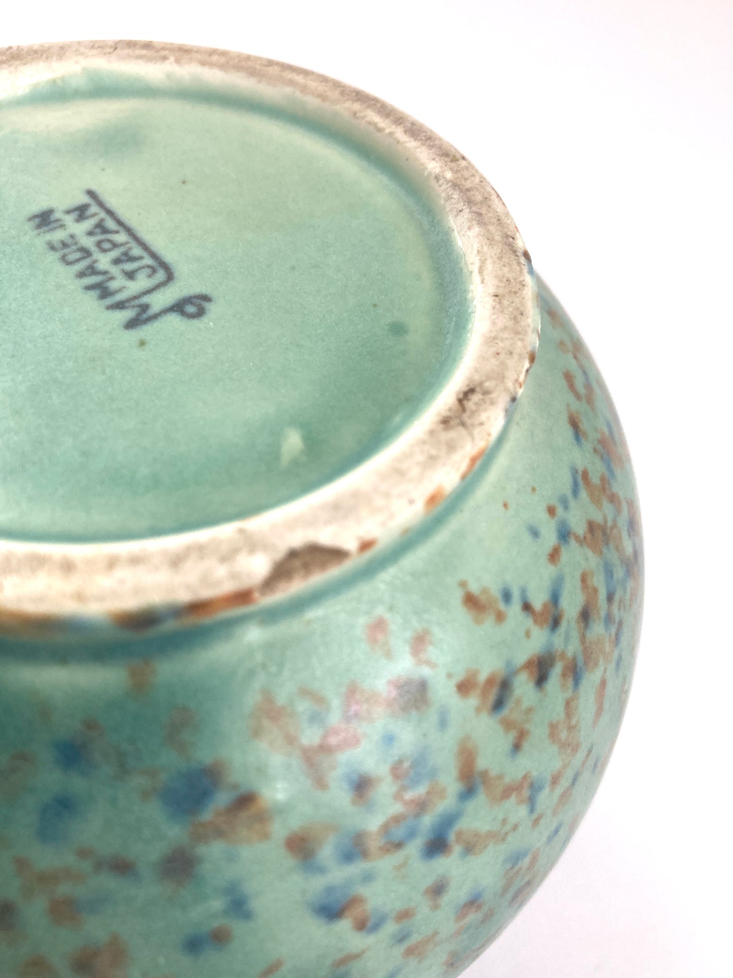 Mid Century Speckled Art Pottery Ball Bud Vase Made in Japan