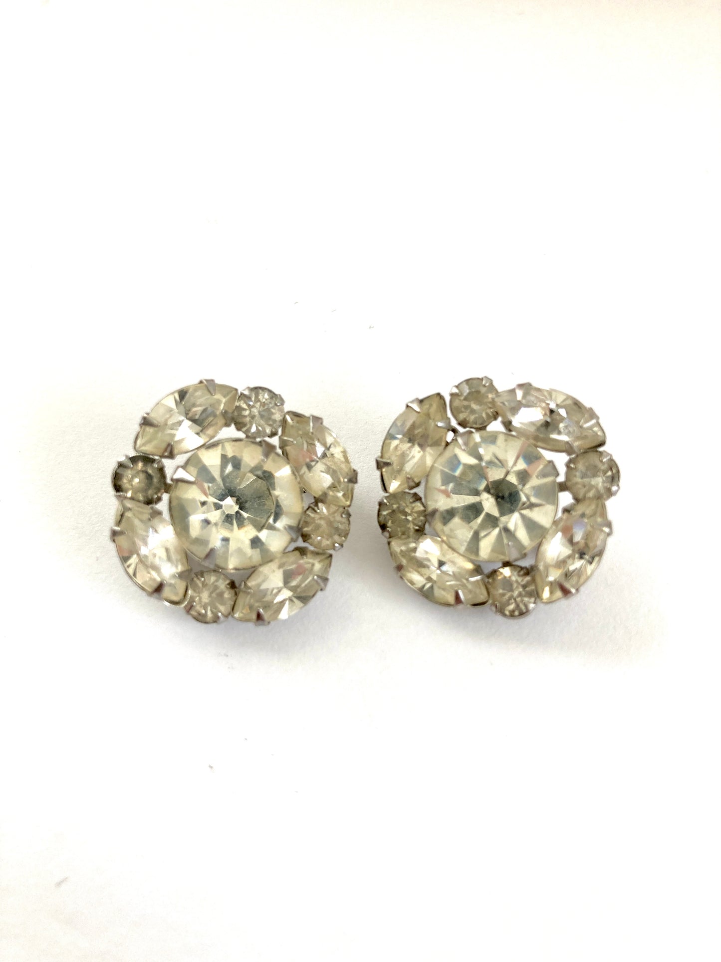Vintage Pair of Clear Rhinestone Scatter Pins