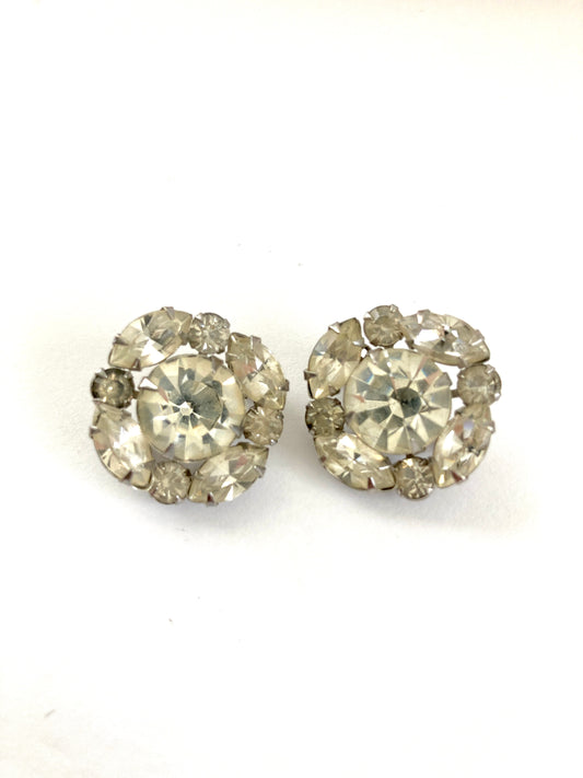 Vintage Pair of Clear Rhinestone Scatter Pins