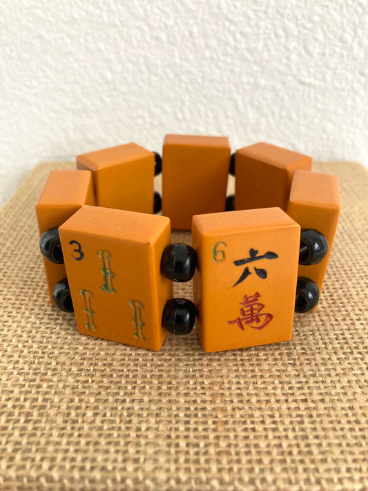 Bakelite Mahjong Tile Stretch Bracelet