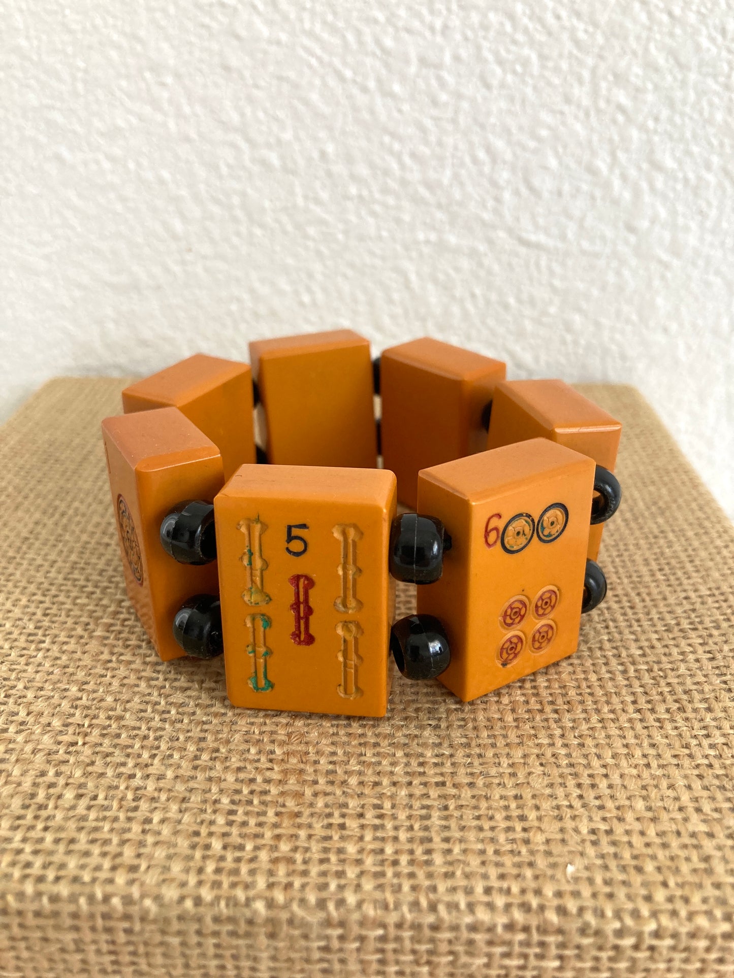 Bakelite Mahjong Tile Stretch Bracelet