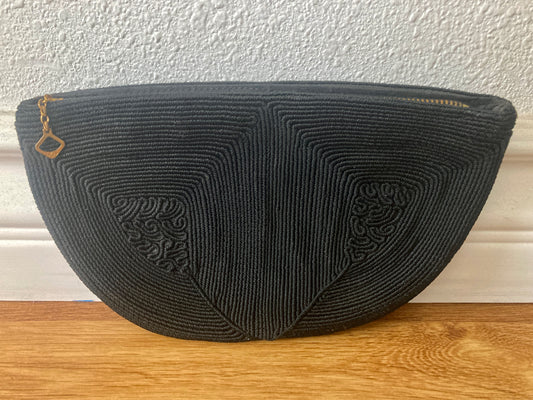 1940s Black Cord Clutch by Ideal