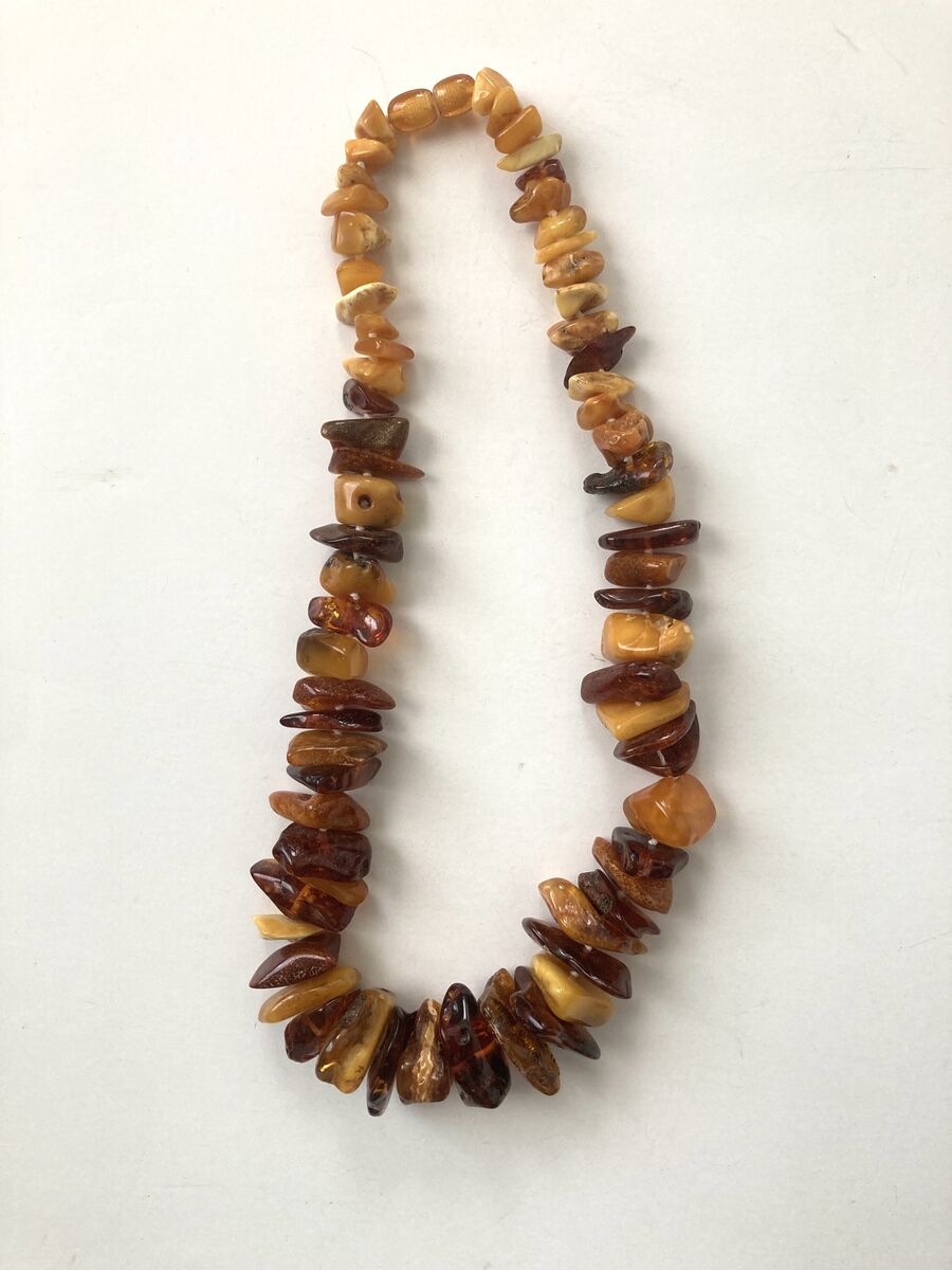 Stunning Chunky Copal Necklace Natural Polished Resin