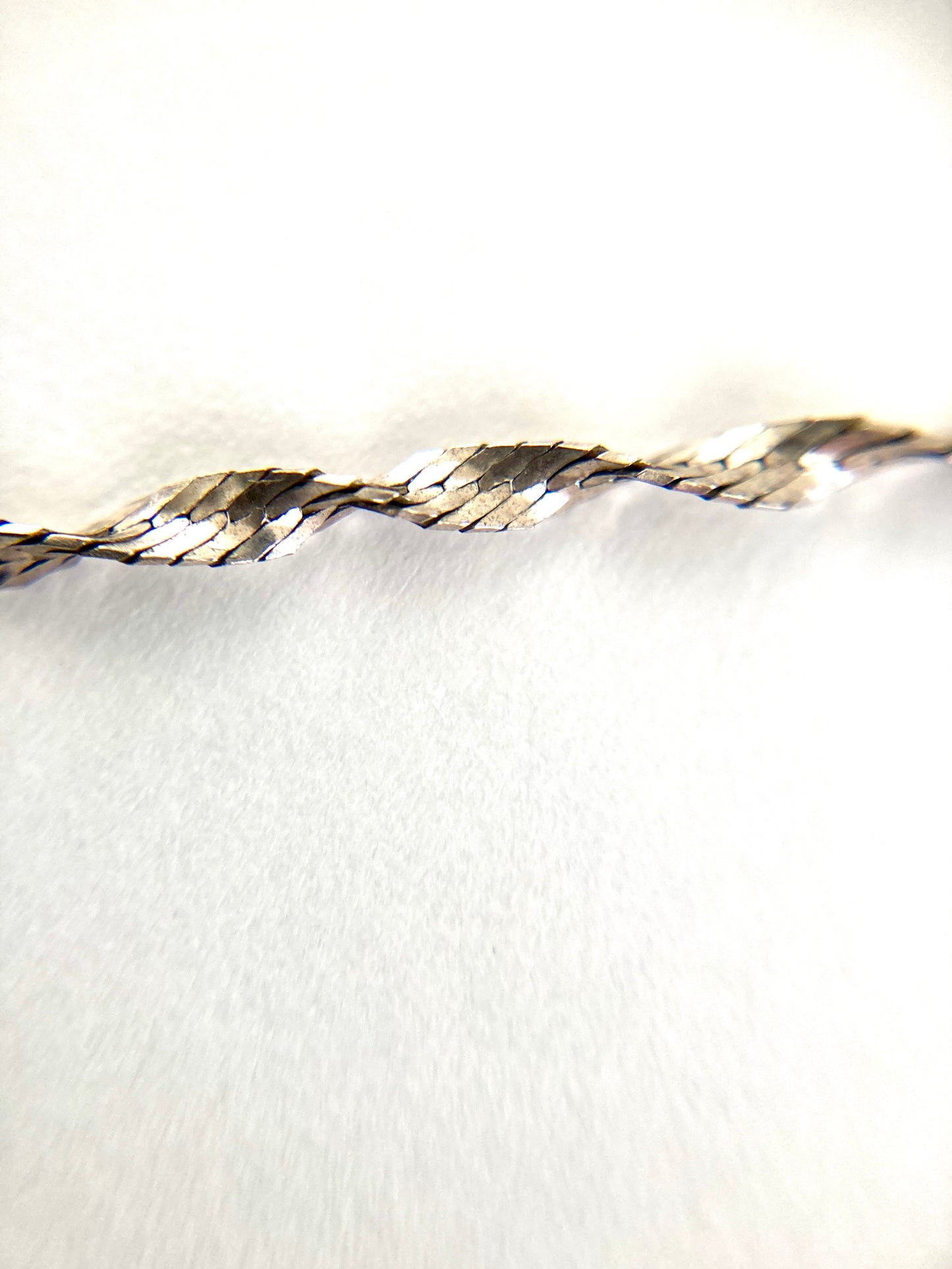 Sterling Silver Italian Twisted Herringbone Necklace 20"