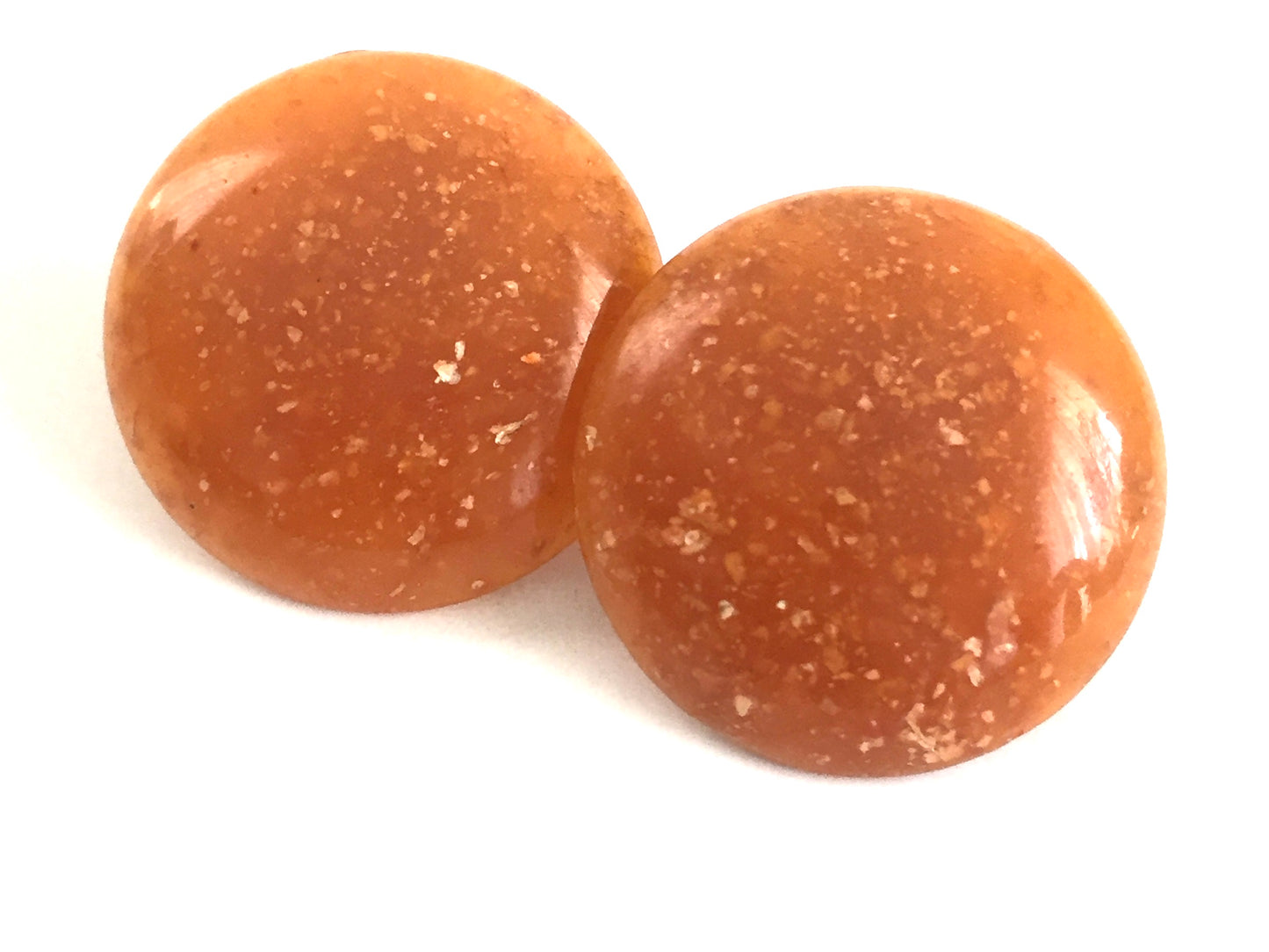 Speckled Caramel Button Earrings