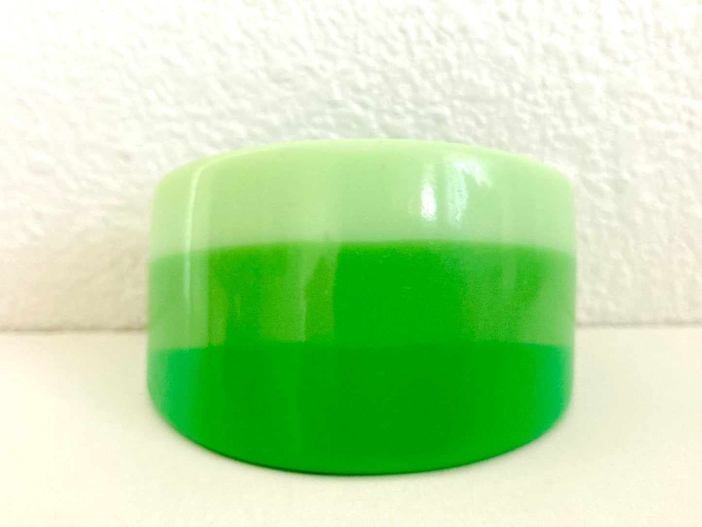 Green Tri-Color Lucite Cuff Bracelet
