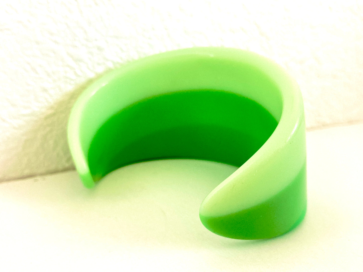 Green Tri-Color Lucite Cuff Bracelet