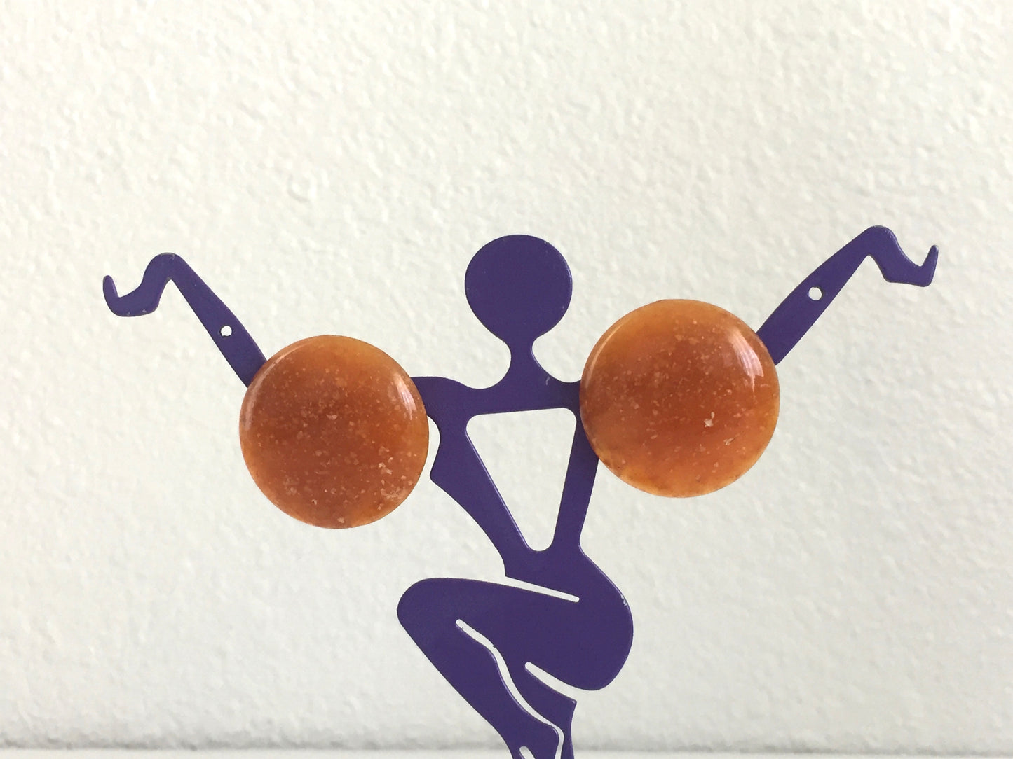 Speckled Caramel Button Earrings