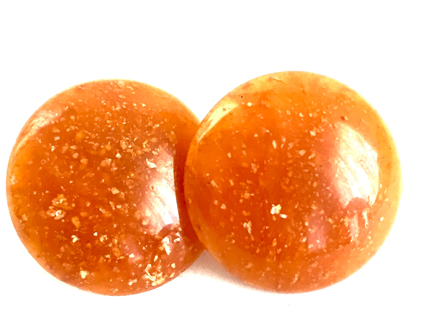Speckled Caramel Button Earrings