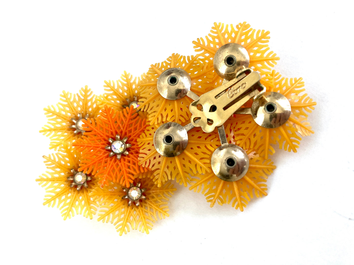 Large Coro Soft Plastic Earrings Fall Colors