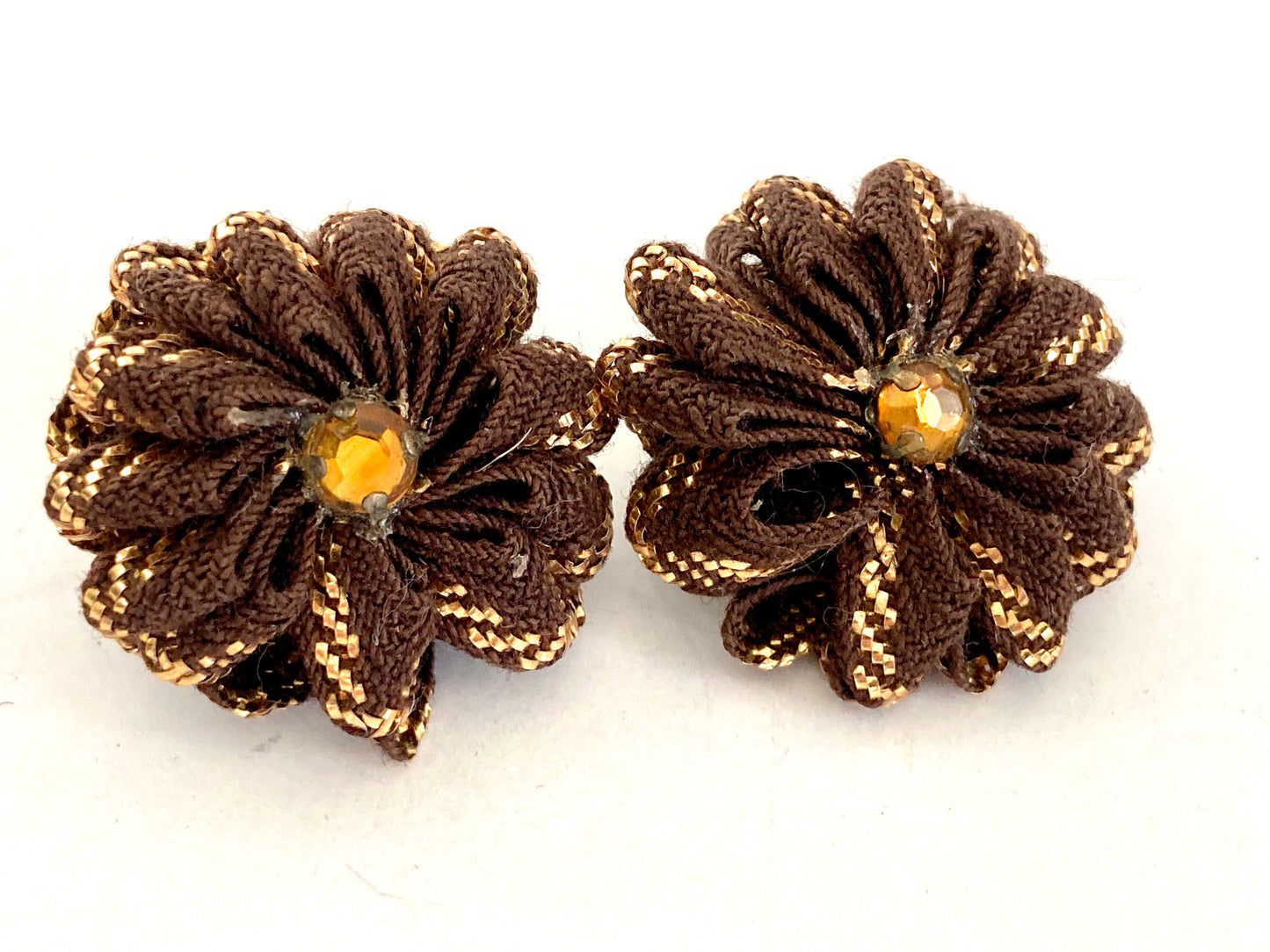 Vintage RickRack Flower Earrings