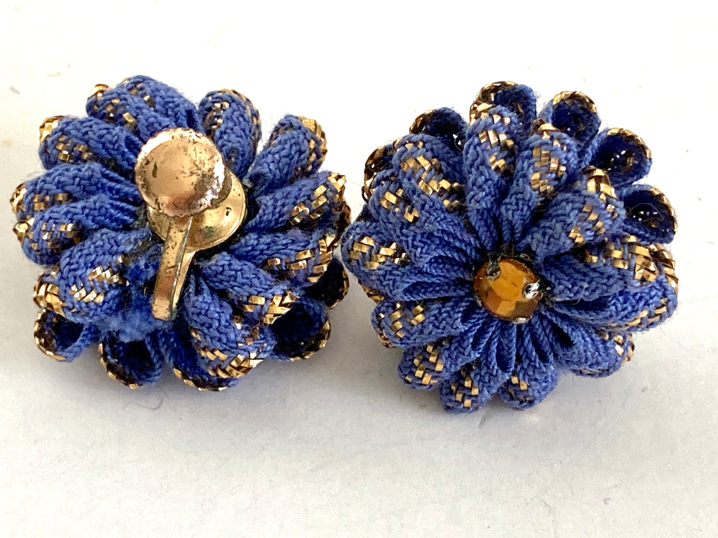 Vintage RickRack Flower Earrings