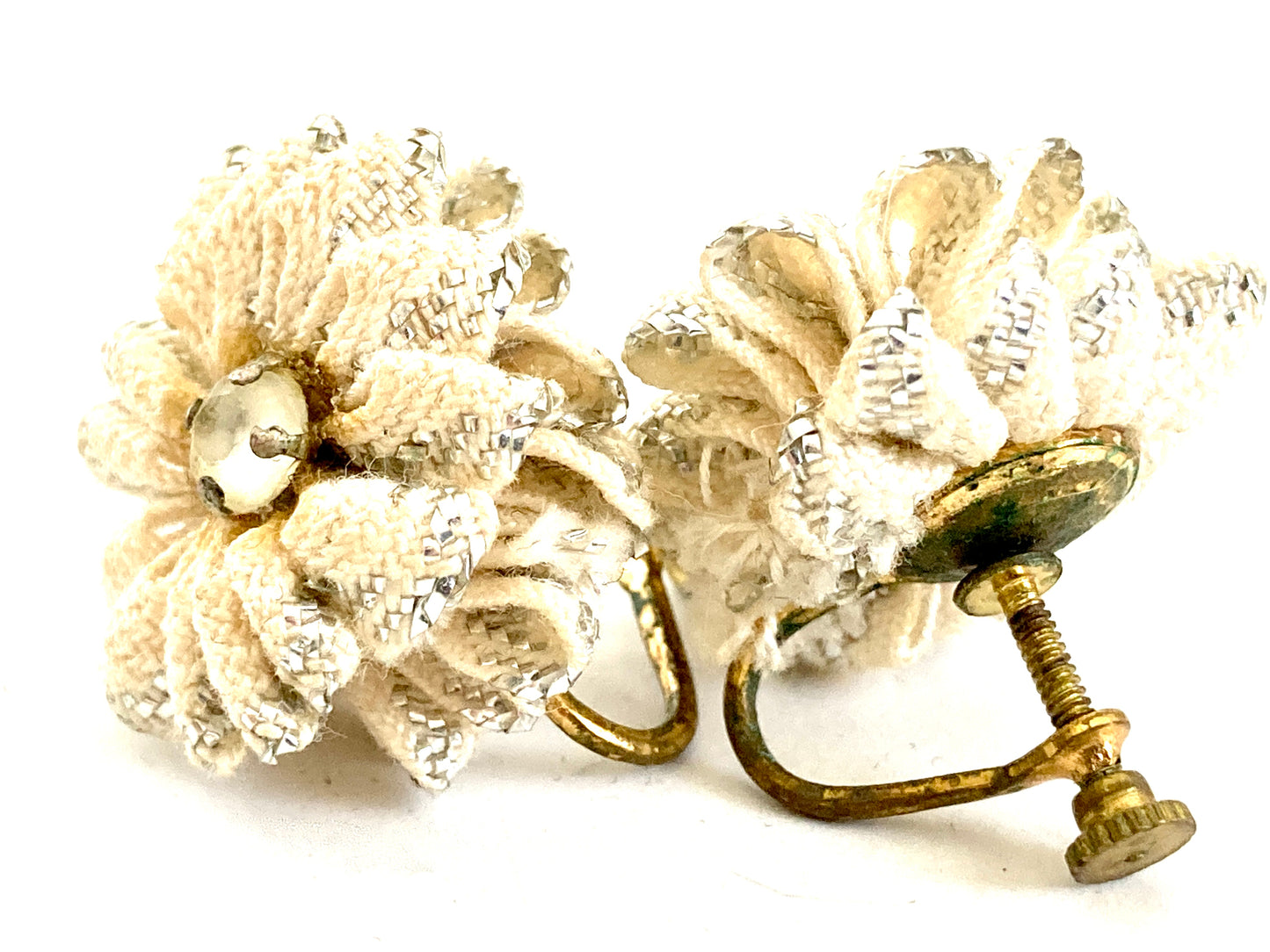 Vintage RickRack Flower Earrings