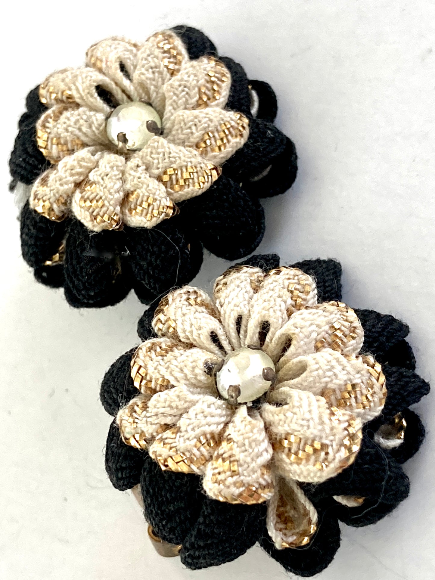 Vintage RickRack Flower Earrings