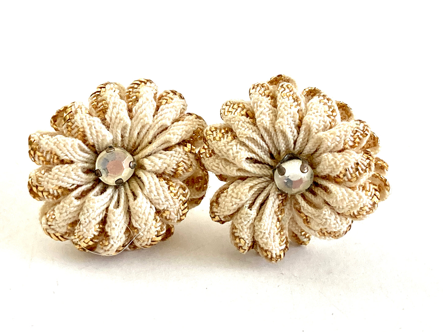 Vintage RickRack Flower Earrings