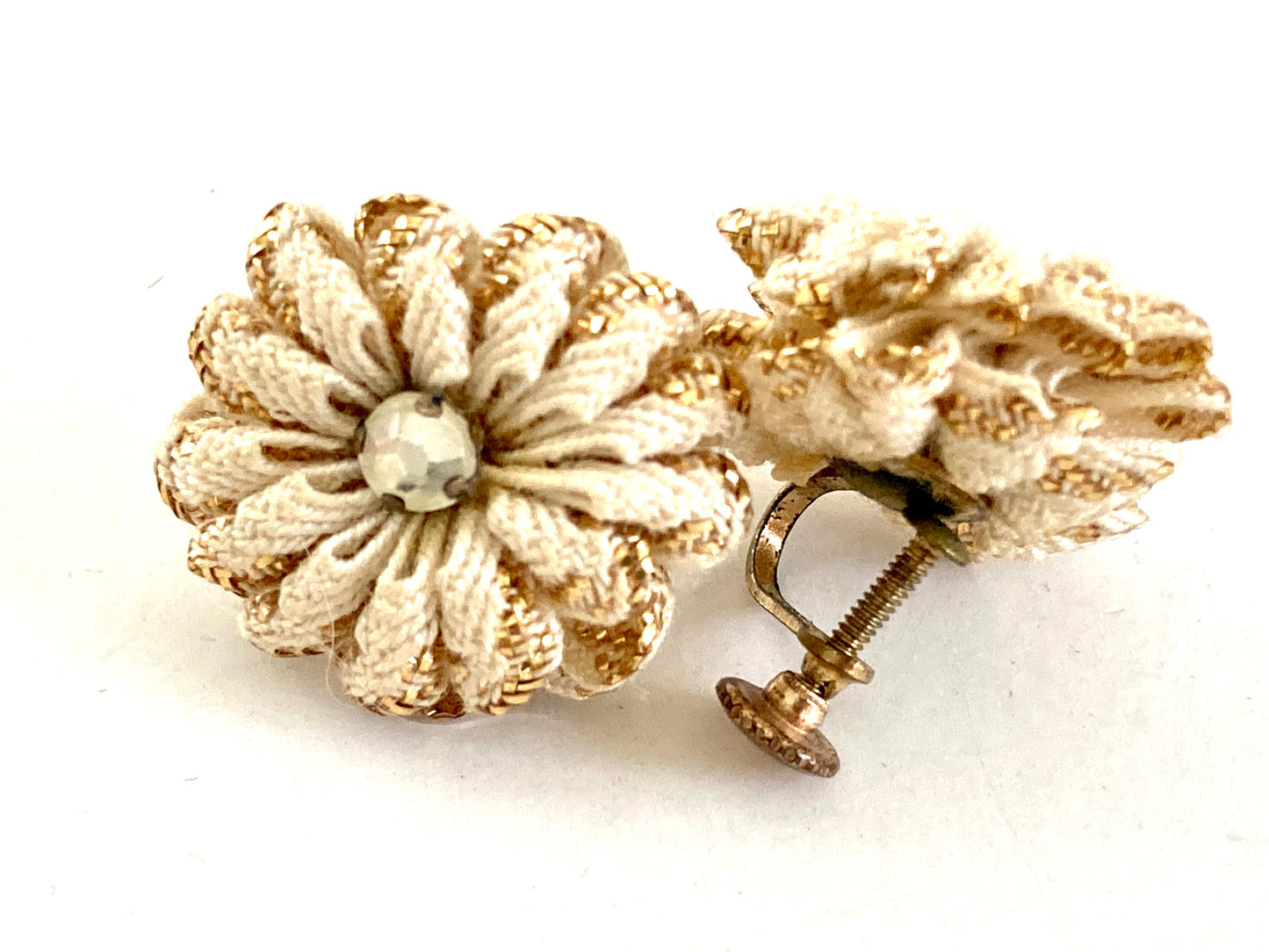 Vintage RickRack Flower Earrings