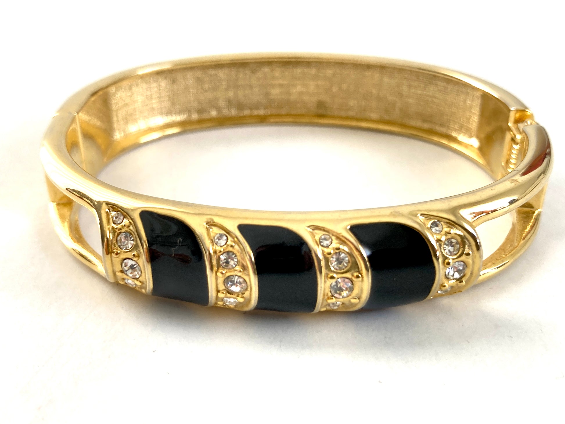90s Gold Tone Clamper Bracelet