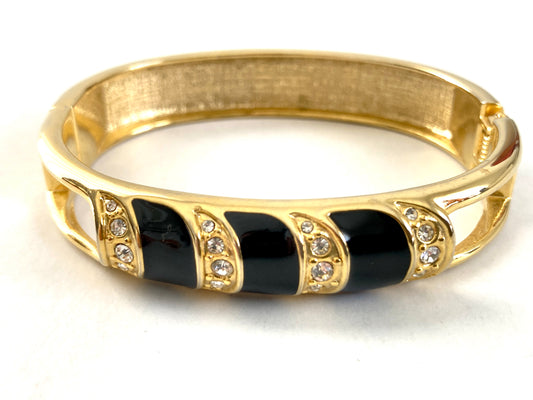 90s Gold Tone Clamper Bracelet