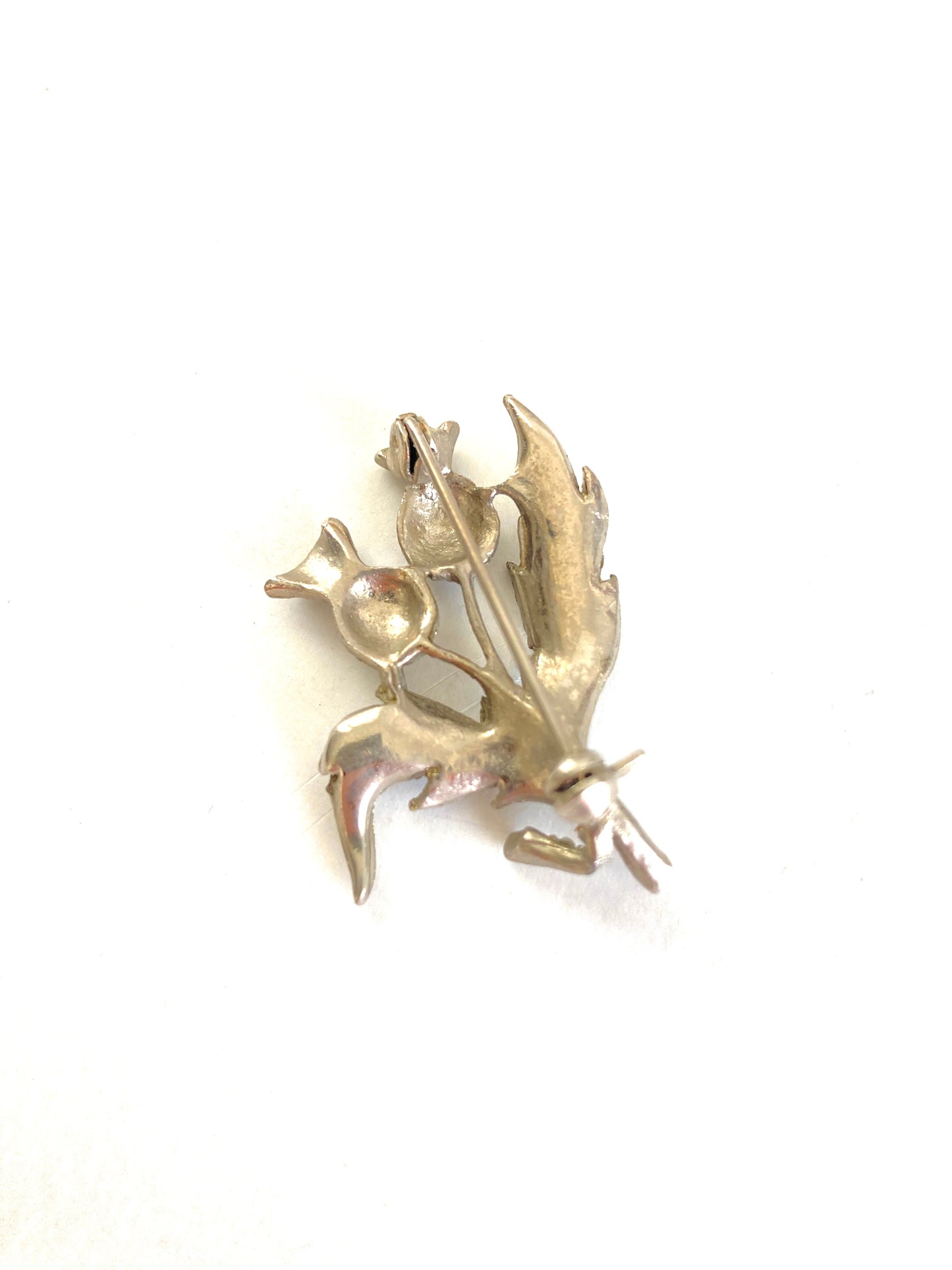 Scottish Thistle Marcasite Brooch Rhodium Plated