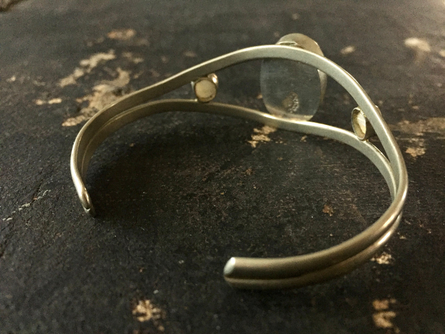 Mexican Silver and Pink Quartz Bracelet Adjustable Cuff