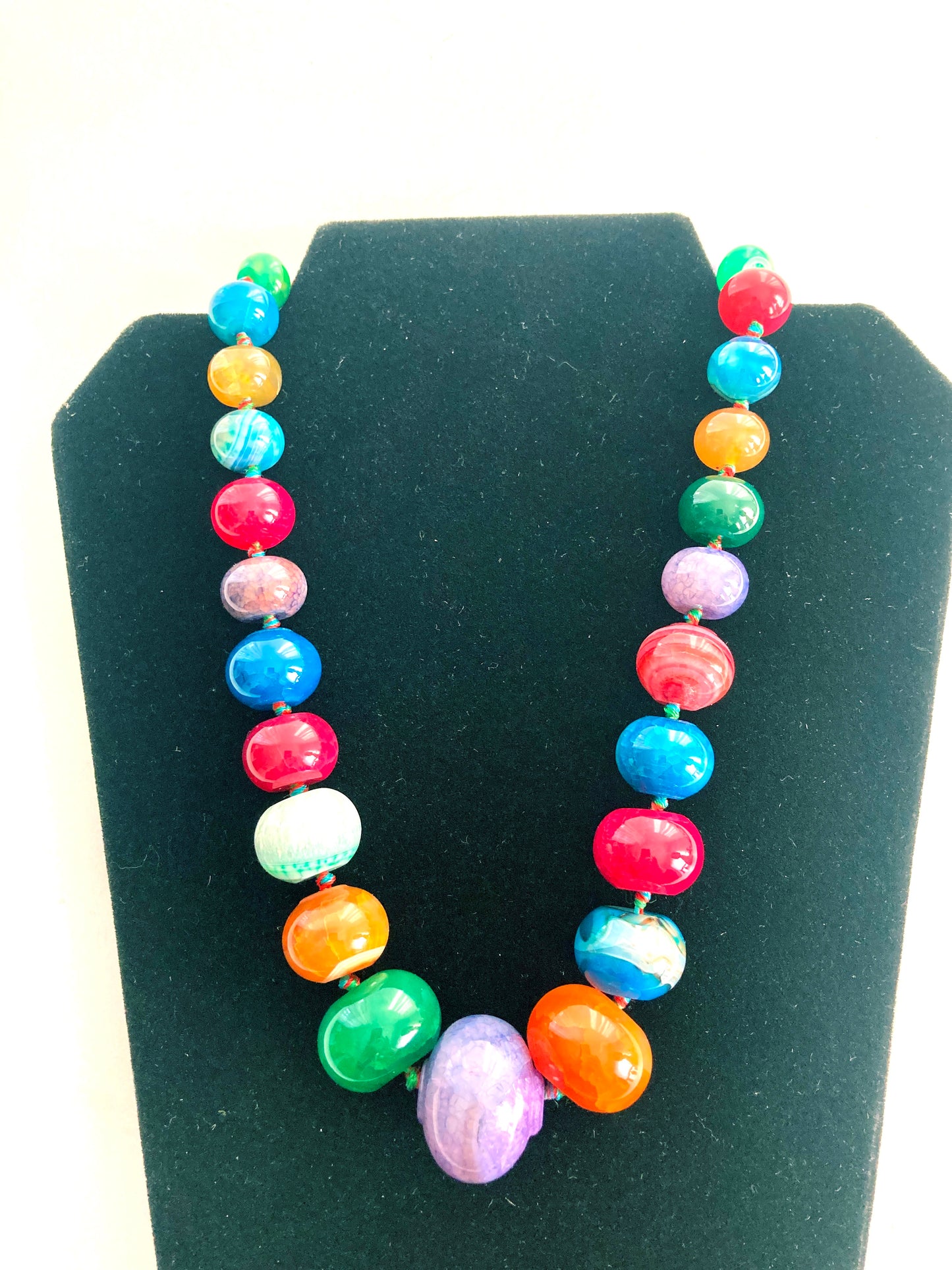 LUC Multi-color Agate Statement Necklace