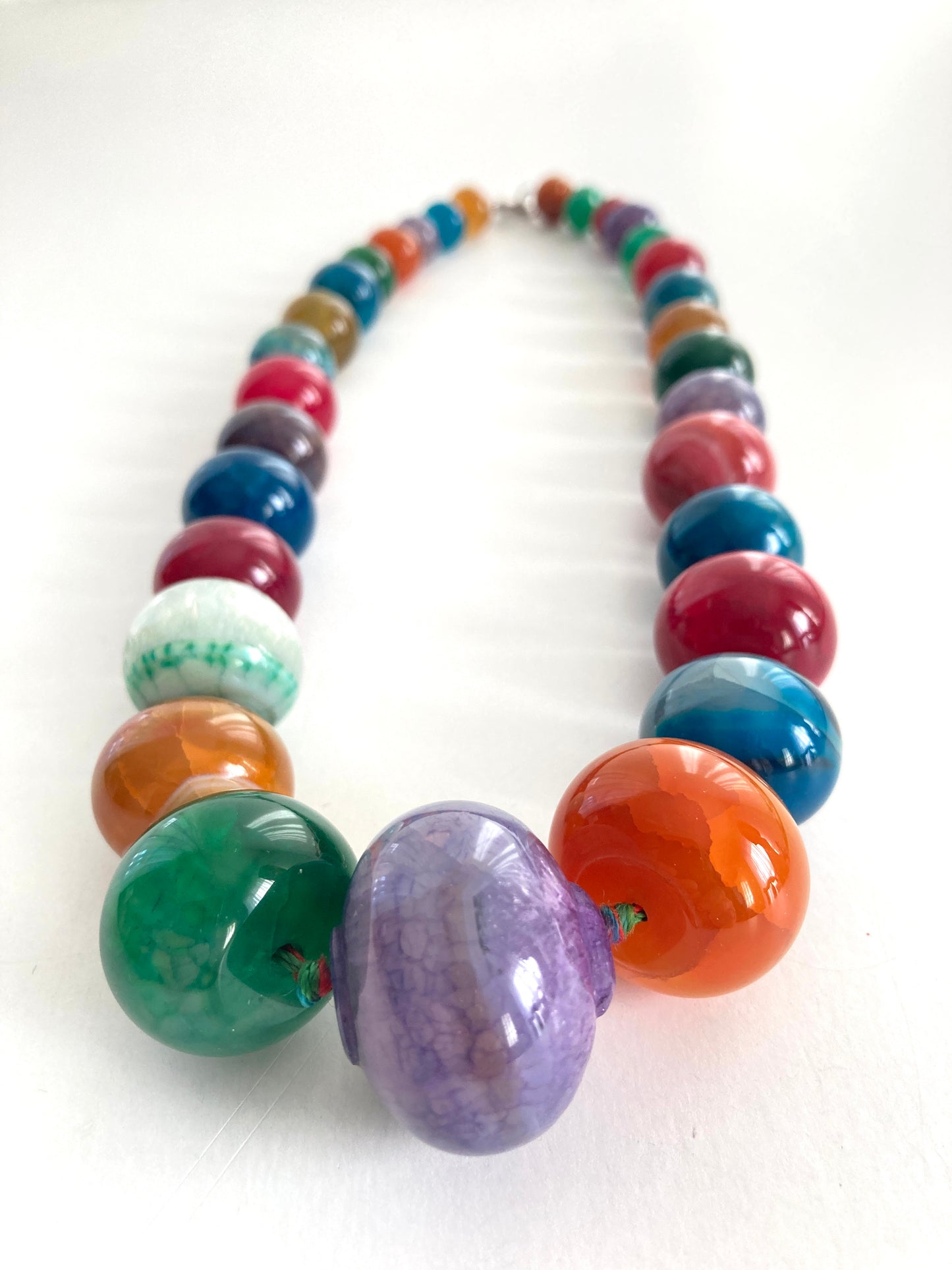 LUC Multi-color Agate Statement Necklace