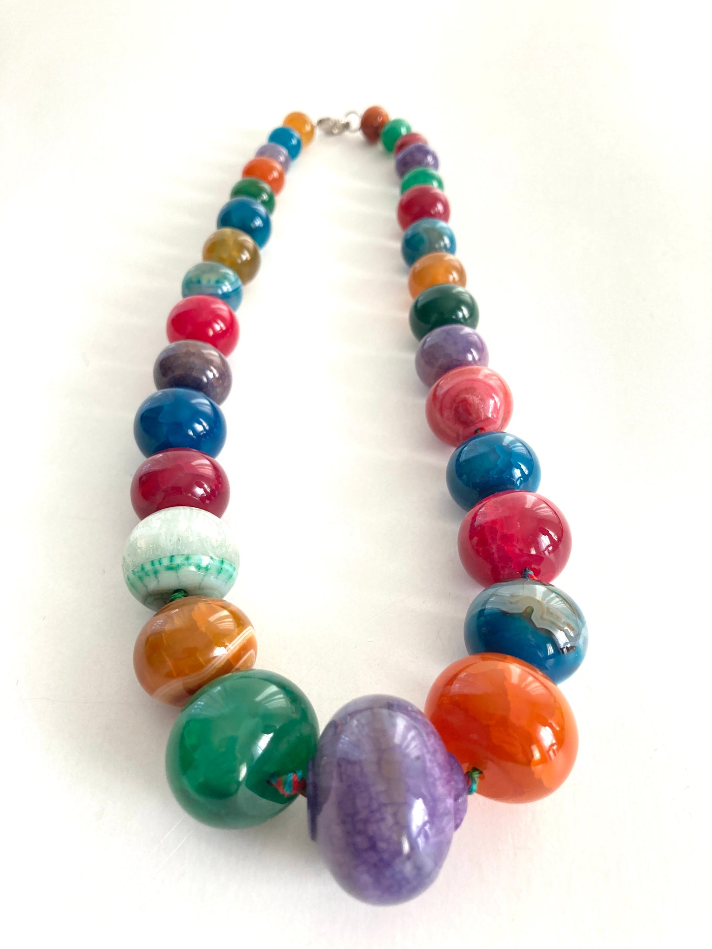 LUC Multi-color Agate Statement Necklace