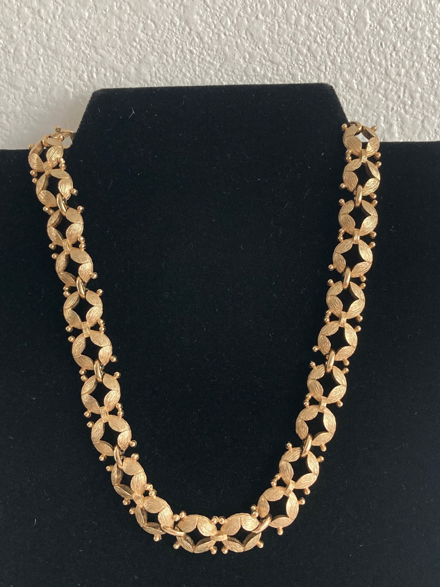 Vintage Monet Choker Necklace in Textured Gold-tone