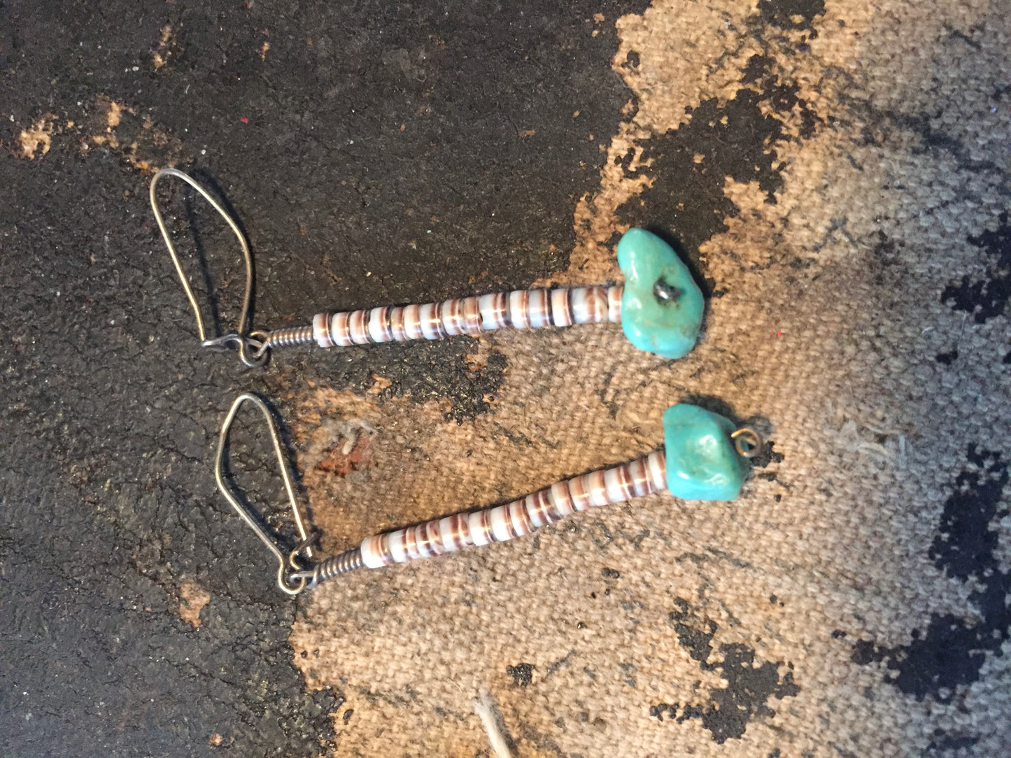 1970s Heishi and Turquoise Earrings