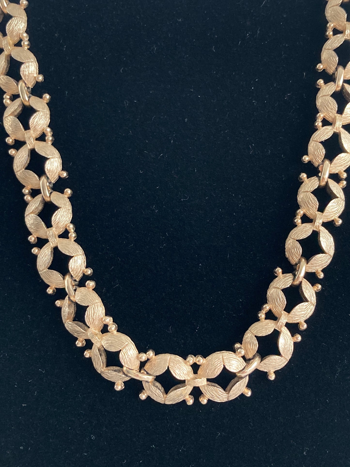 Vintage Monet Choker Necklace in Textured Gold-tone