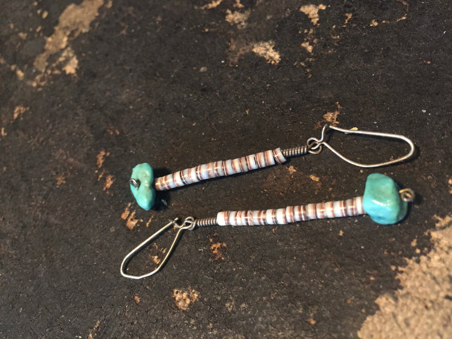 1970s Heishi and Turquoise Earrings