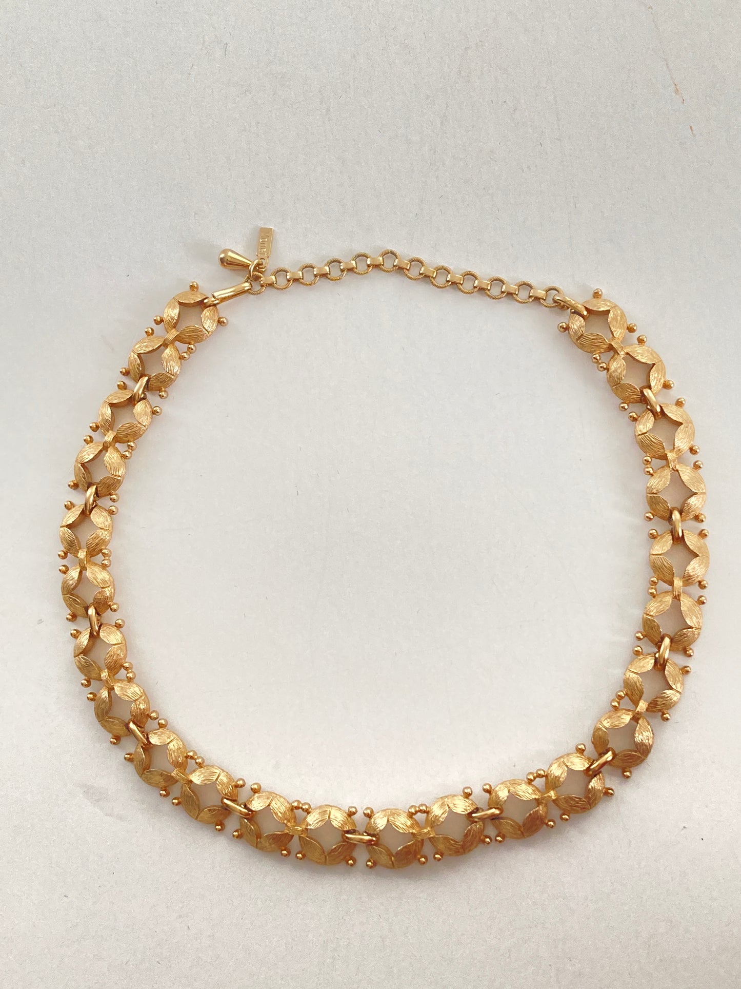 Vintage Monet Choker Necklace in Textured Gold-tone