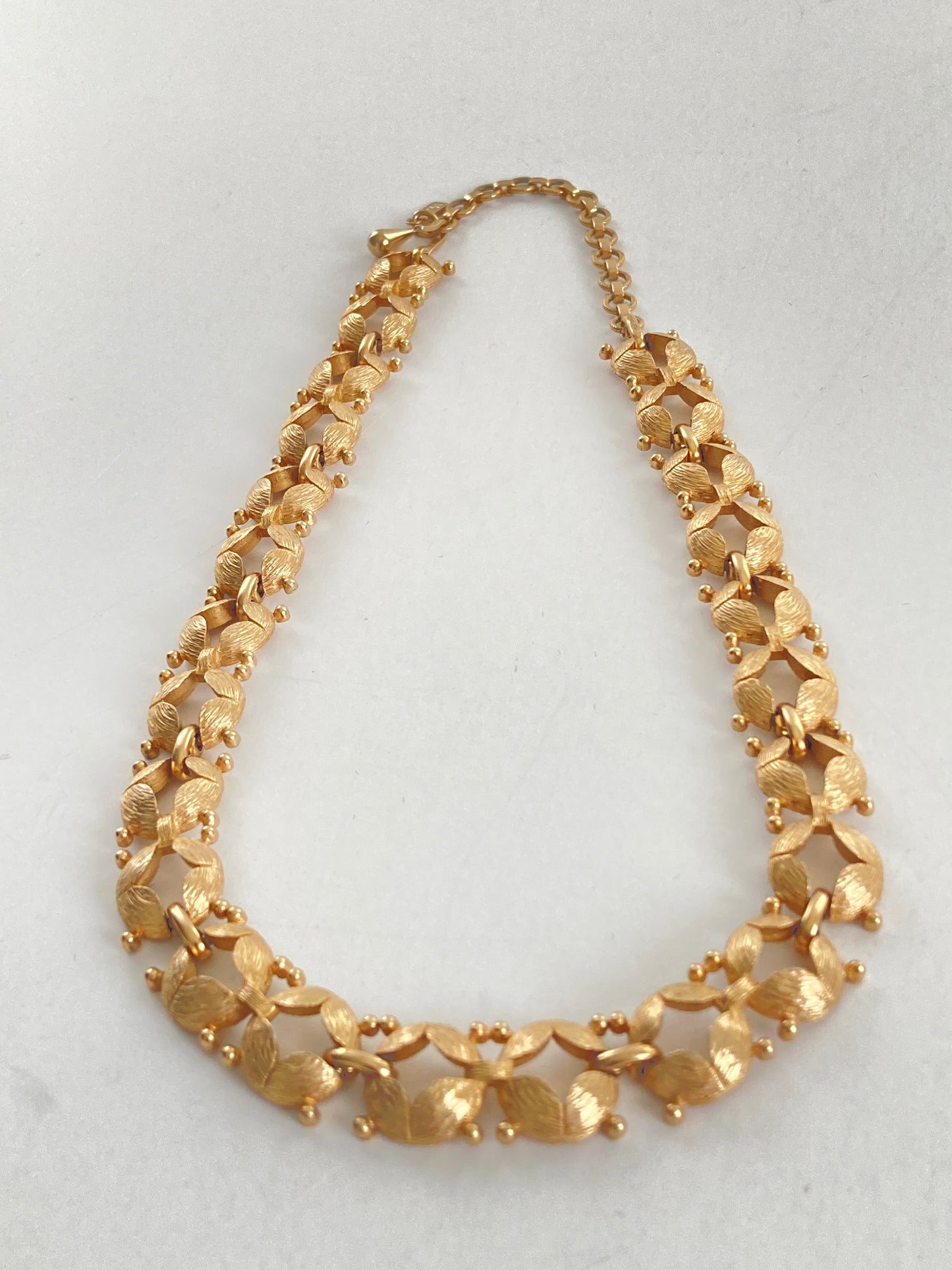 Vintage Monet Choker Necklace in Textured Gold-tone