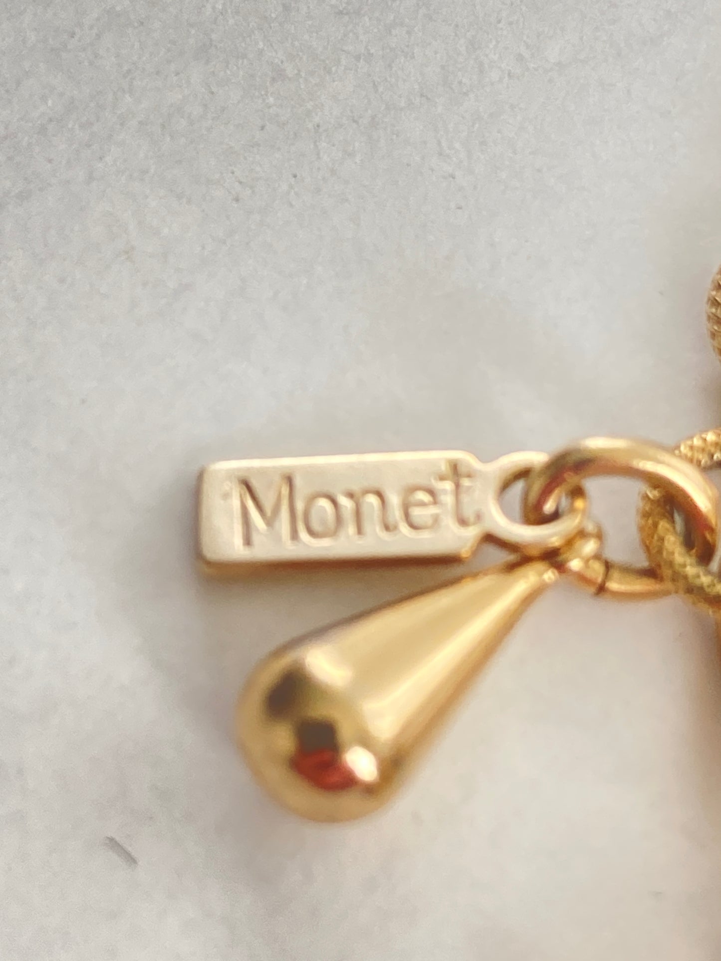Vintage Monet Choker Necklace in Textured Gold-tone