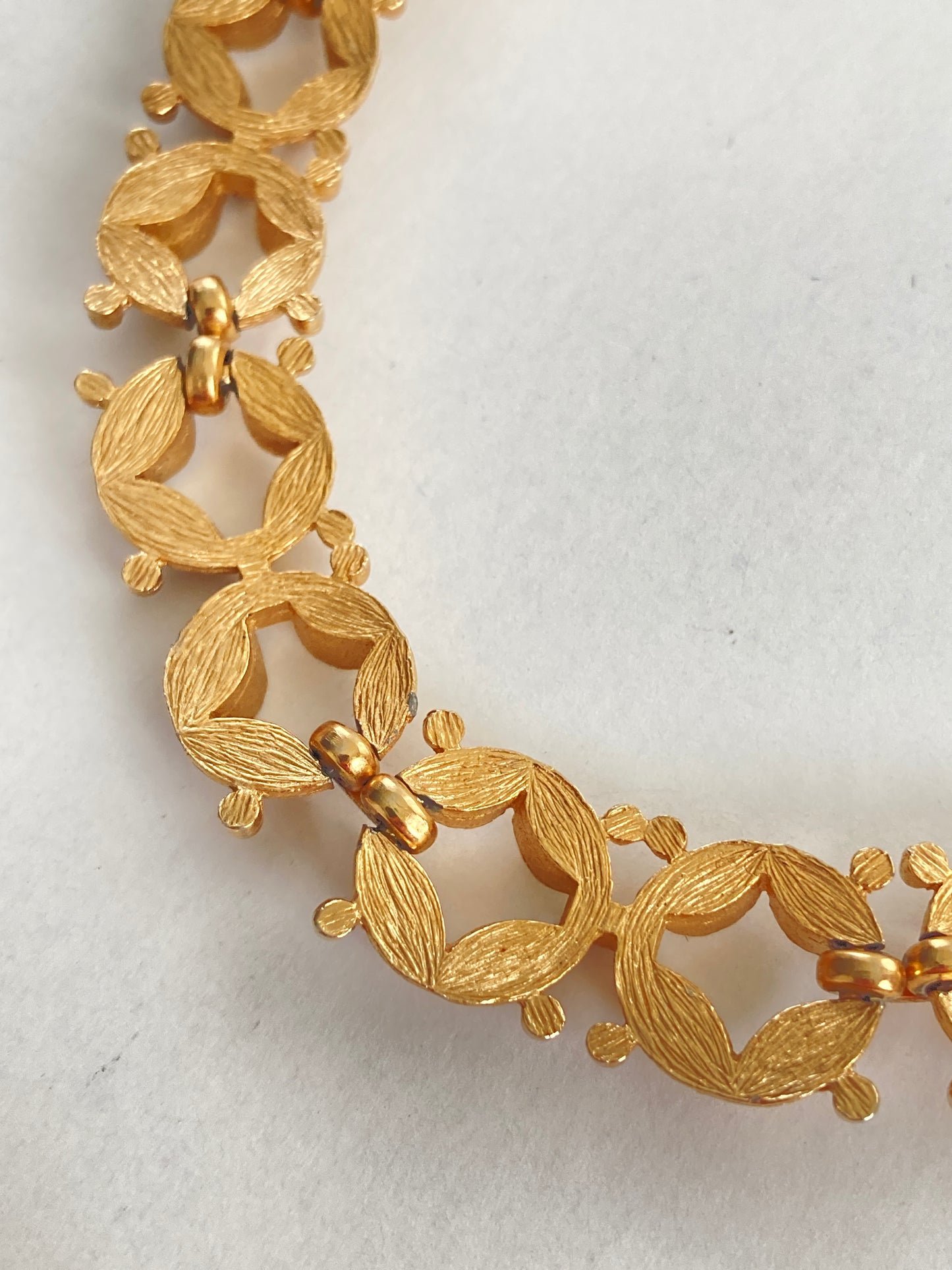 Vintage Monet Choker Necklace in Textured Gold-tone