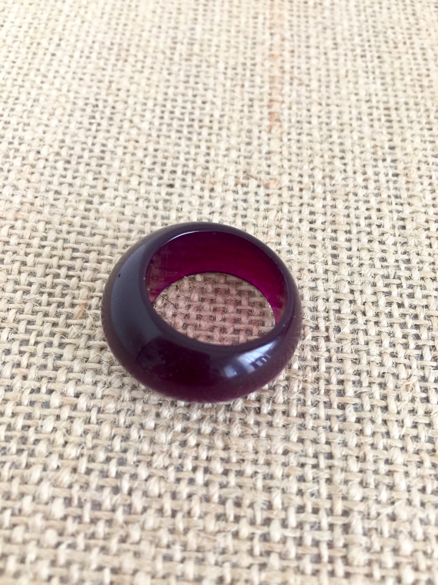 Vintage Purple Plastic Bubble Ring size 7