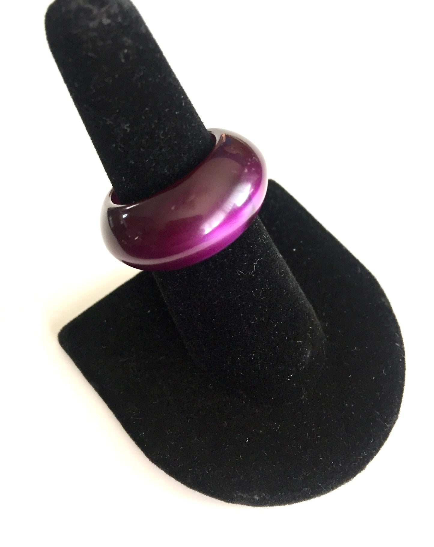 Vintage Purple Plastic Bubble Ring size 7