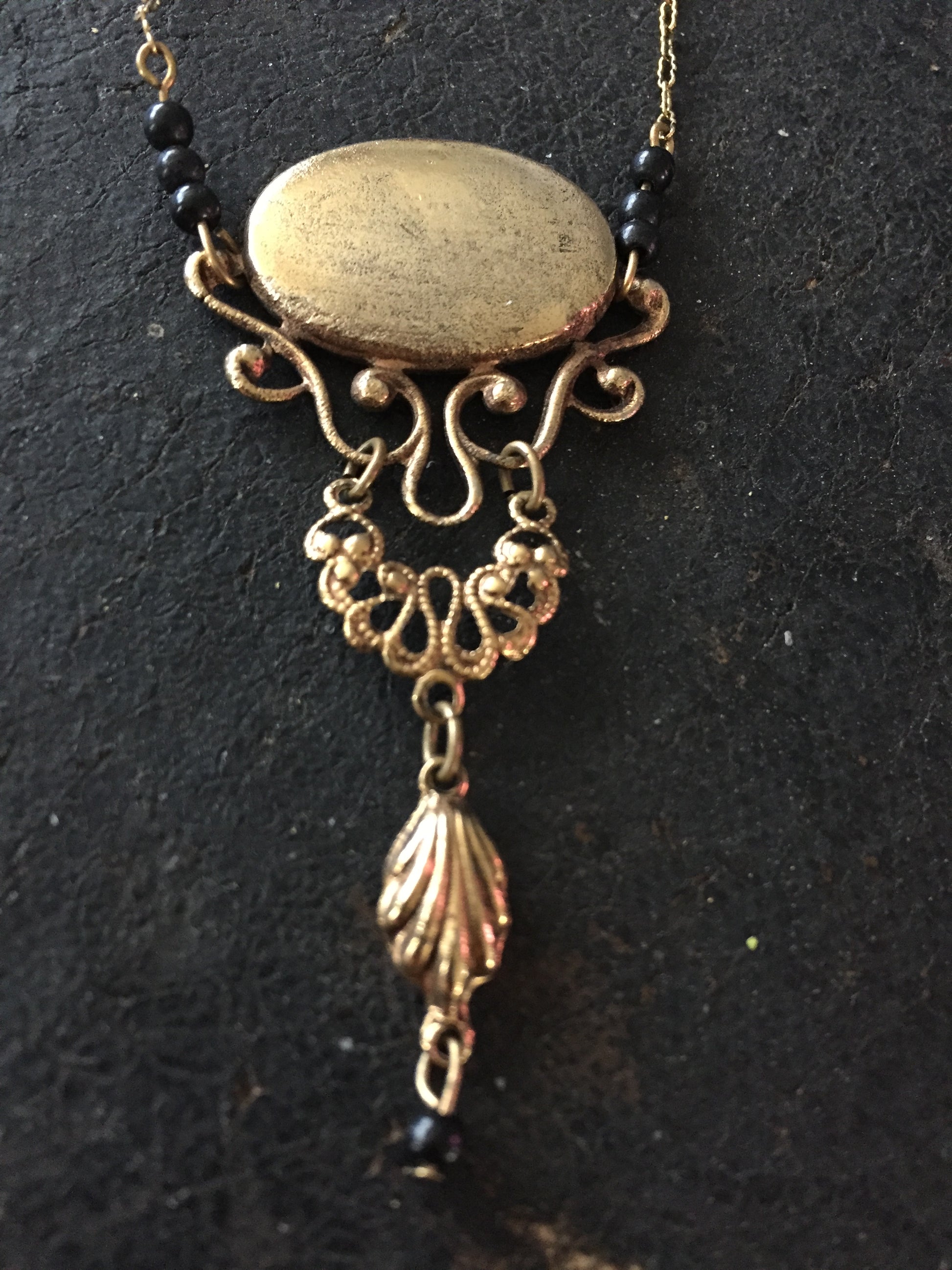 Vintage Gold Tone Chandelier Necklace