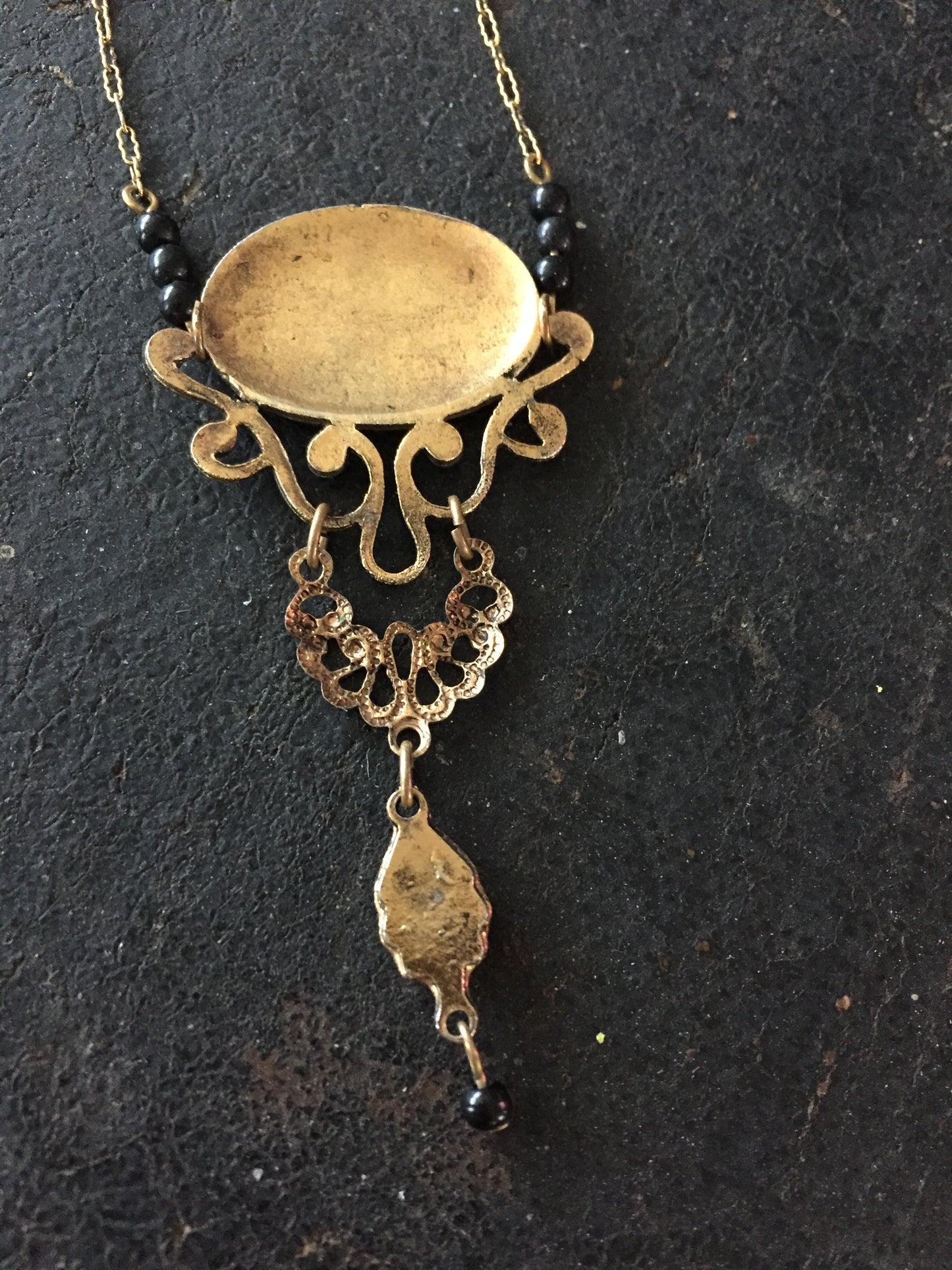 Vintage Gold Tone Chandelier Necklace