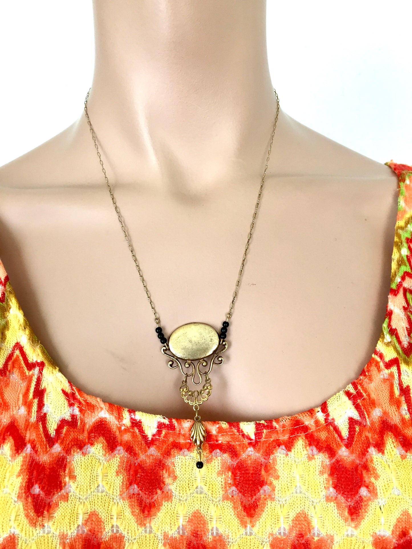 Vintage Gold Tone Chandelier Necklace
