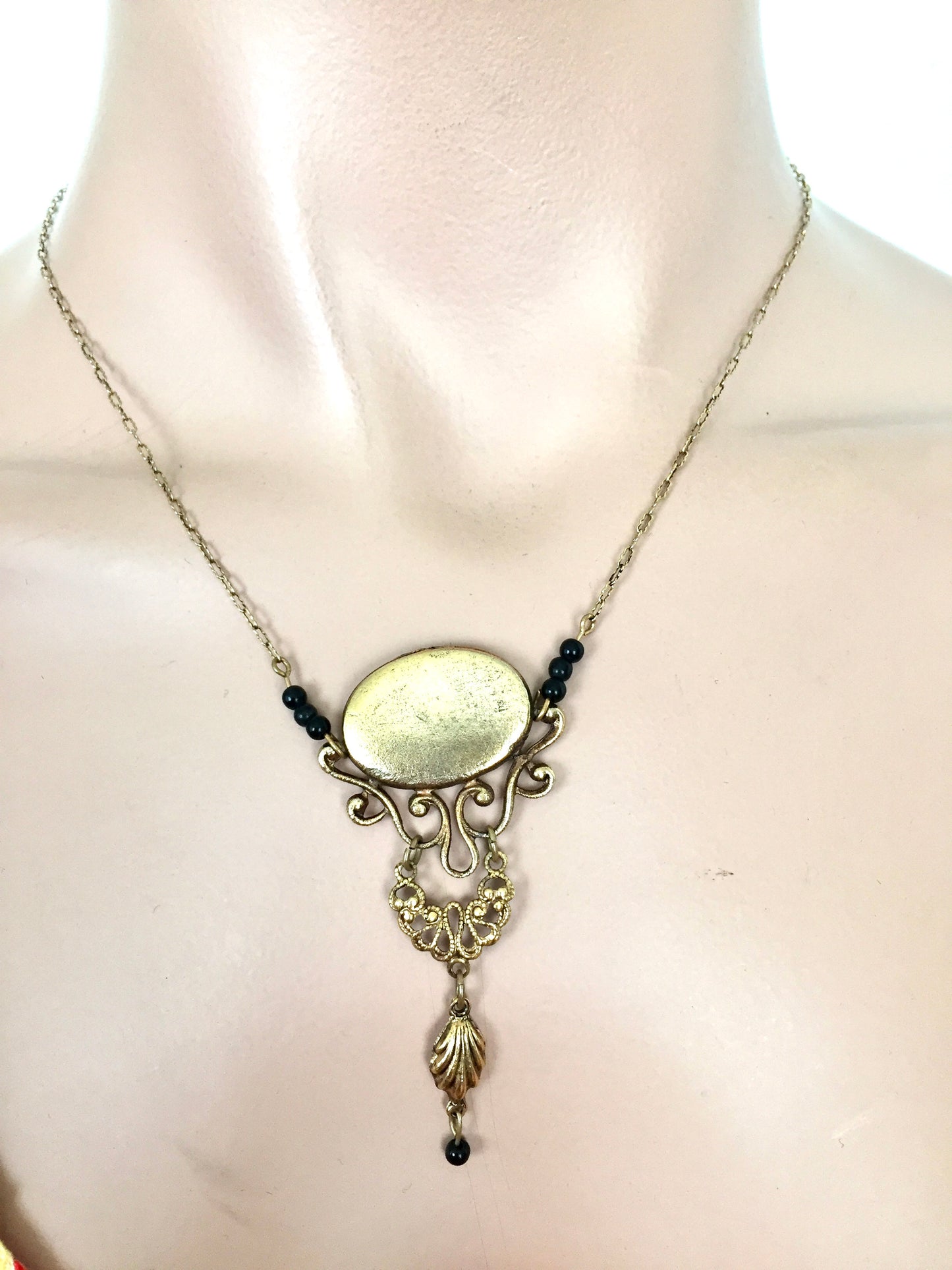 Vintage Gold Tone Chandelier Necklace