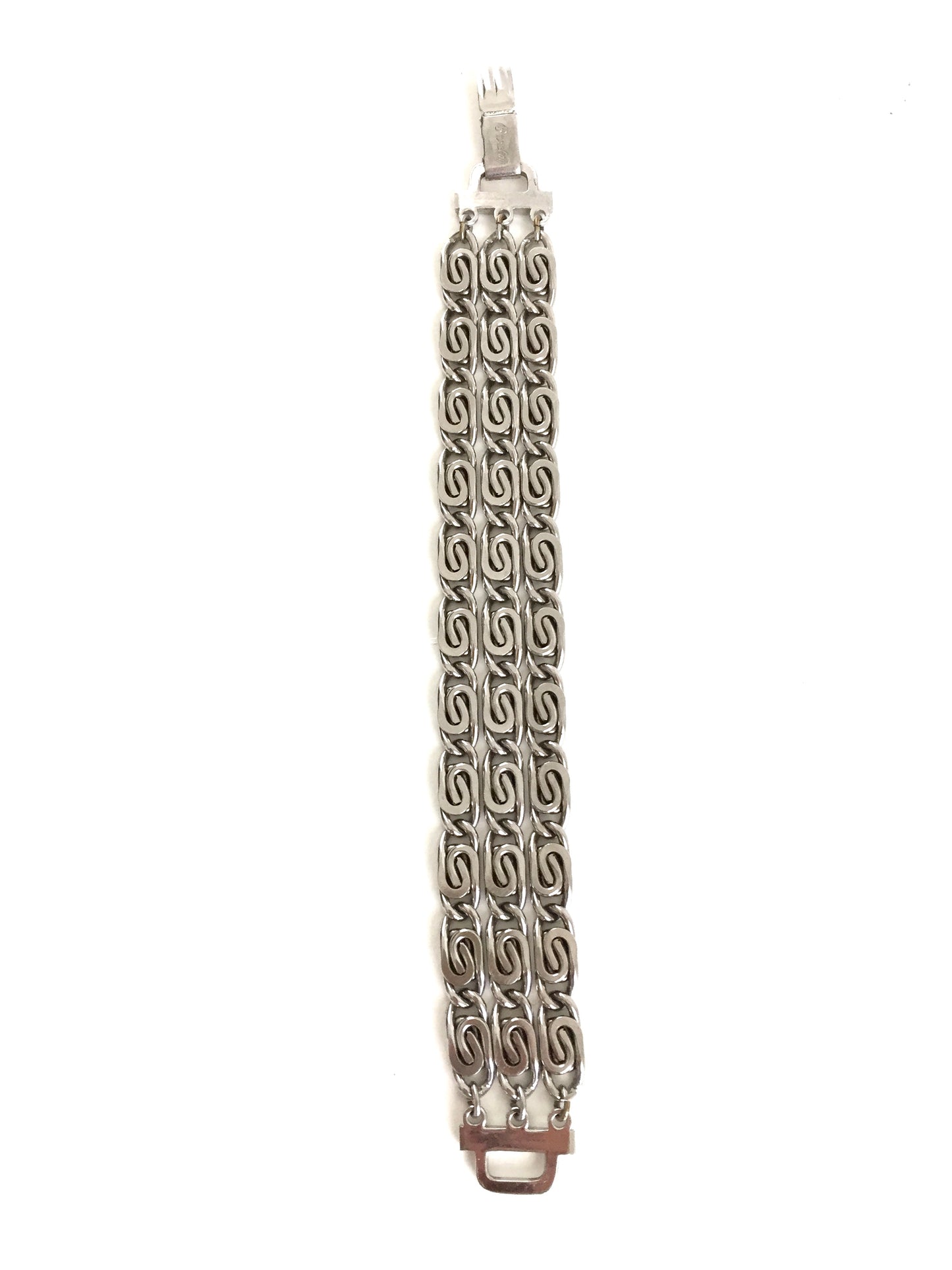 Silver Tone Barclay Three Strand Bracelet and Earrings Set
