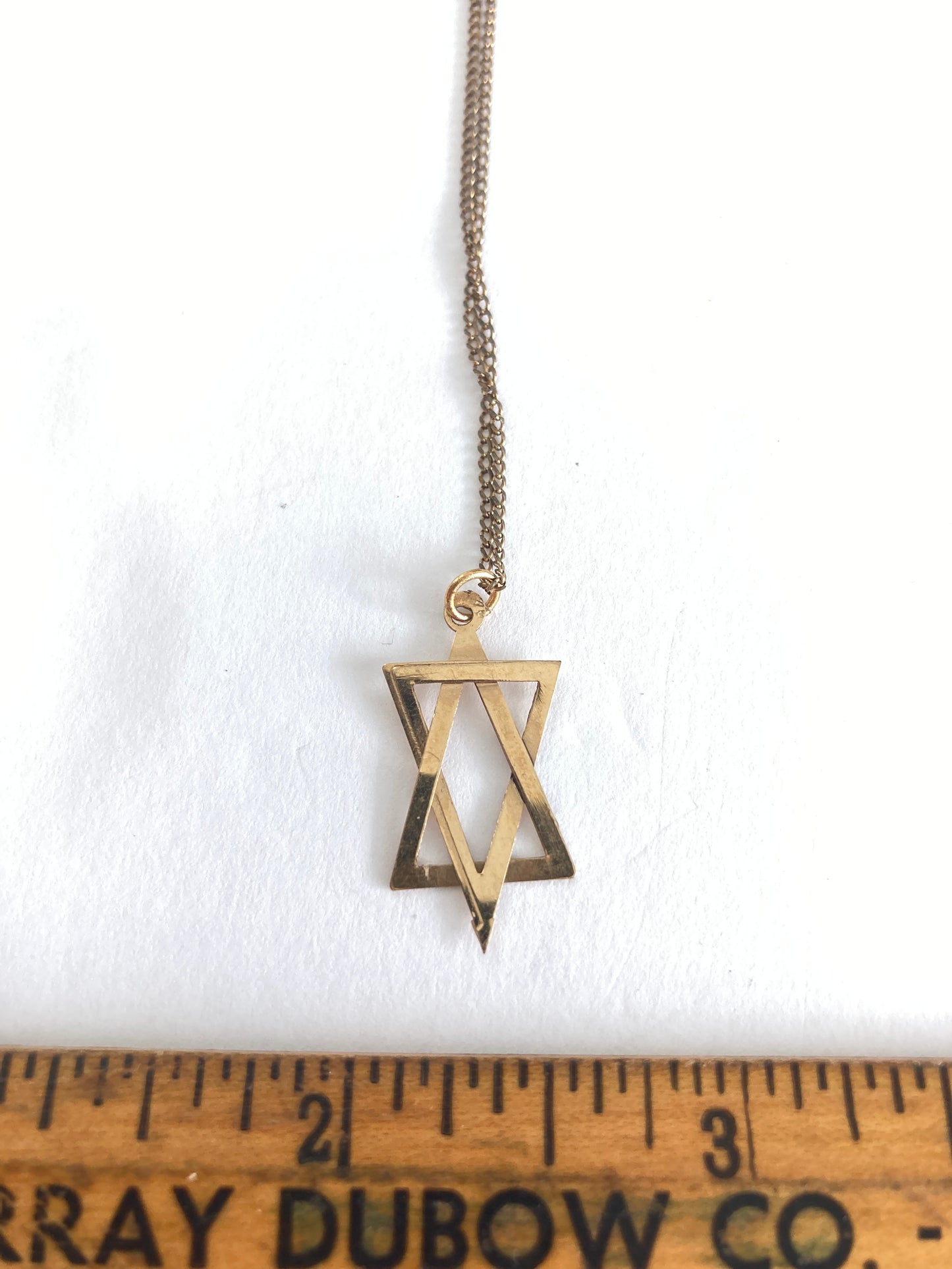 Gold Textured Star of David Pendant Necklace