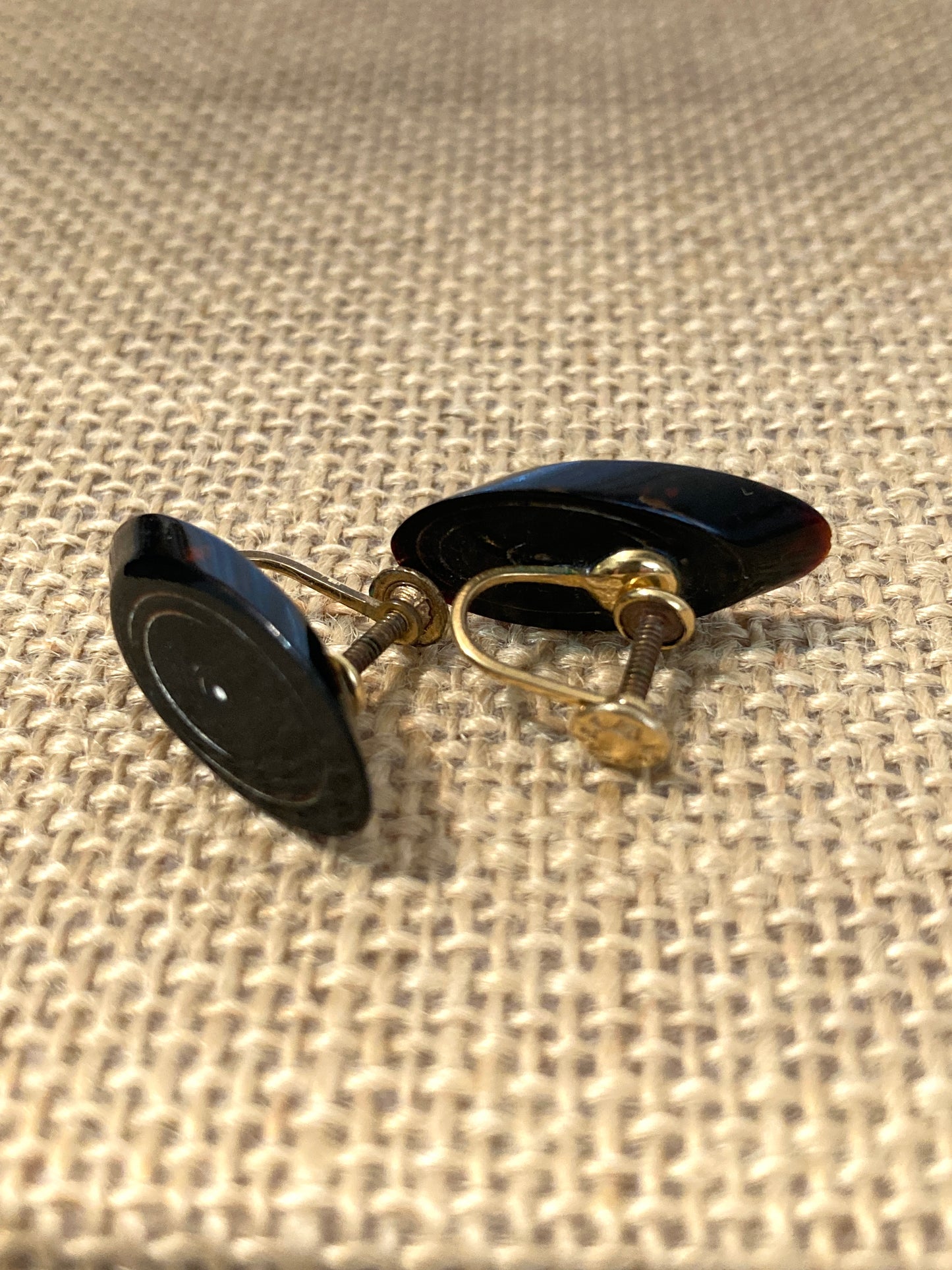 Black Coral Diagonal Cut Earrings Gold Filled Sulton Co.