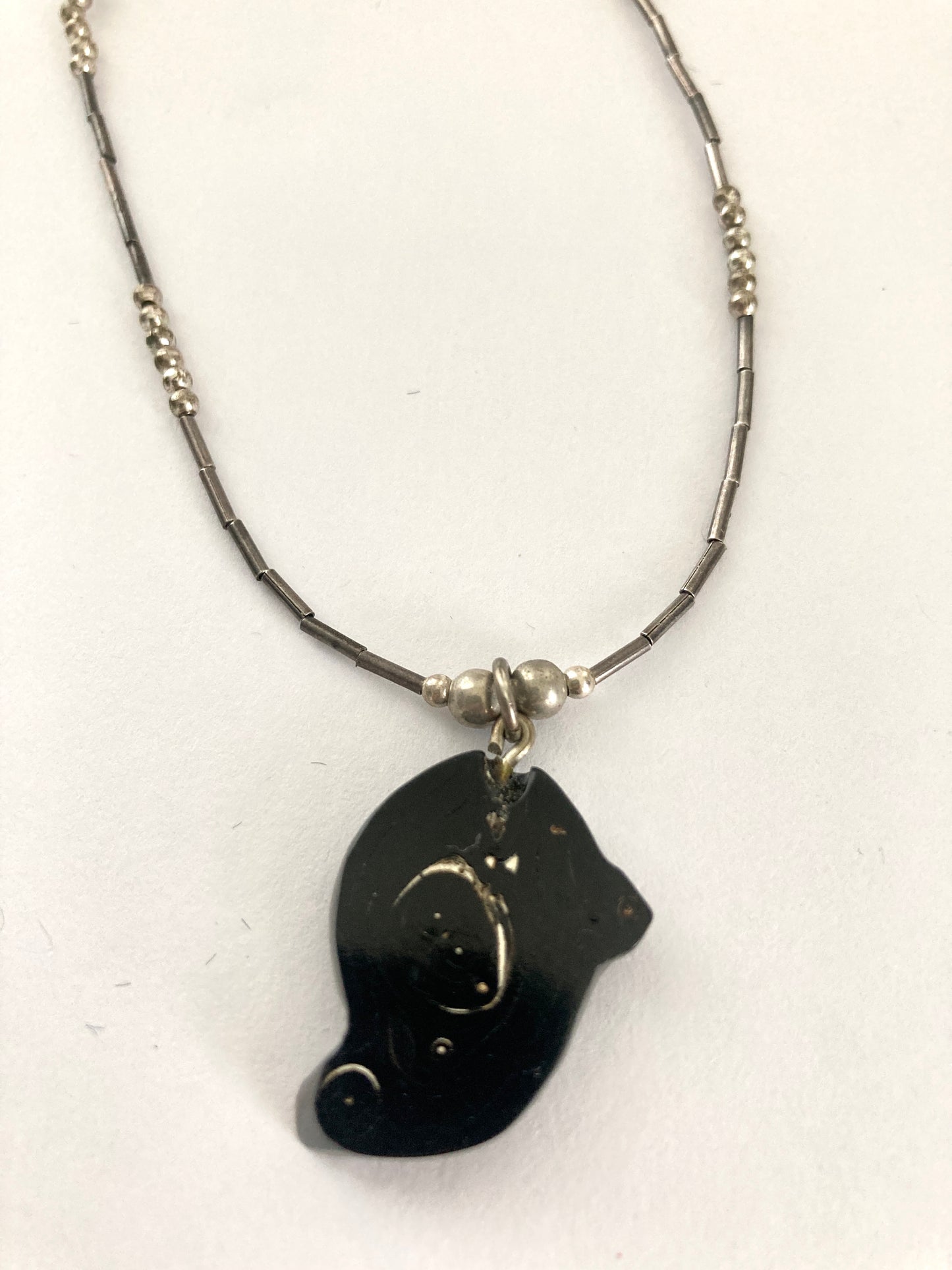 Black Coral Pendant Necklace