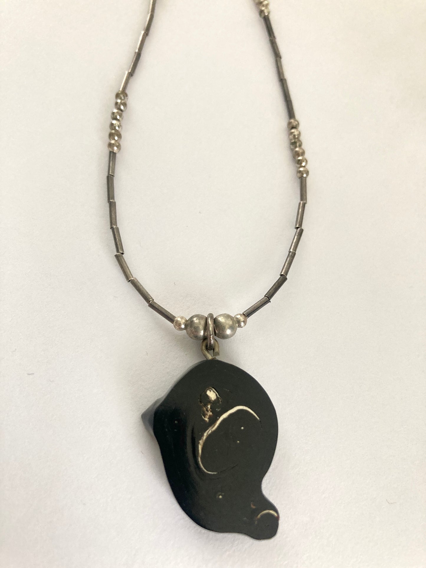 Black Coral Pendant Necklace